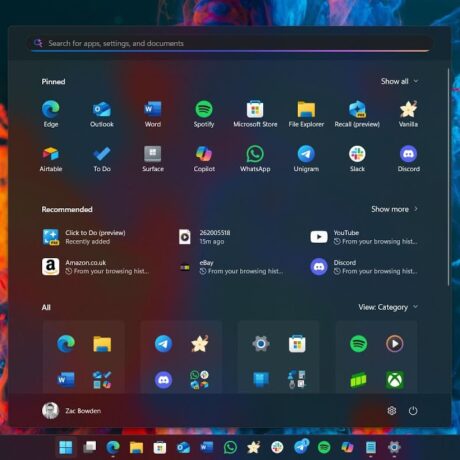 Win11 Start Menu Featured
