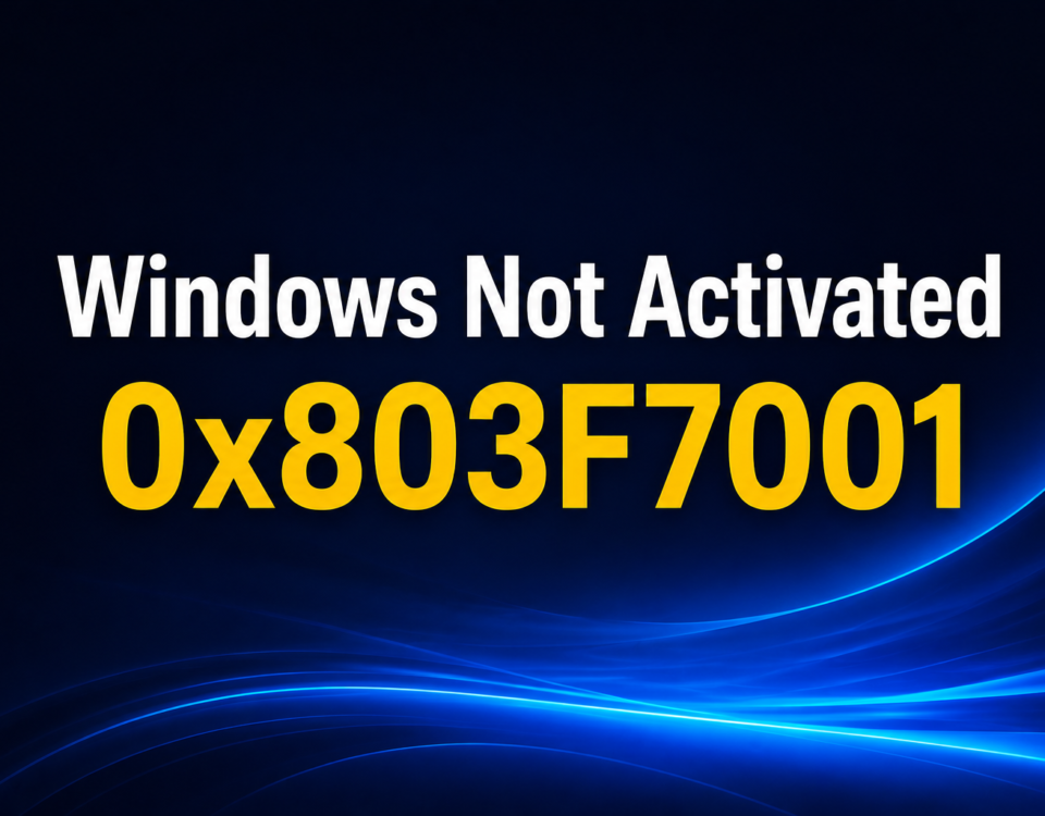 Windows activation error 0x803F7001