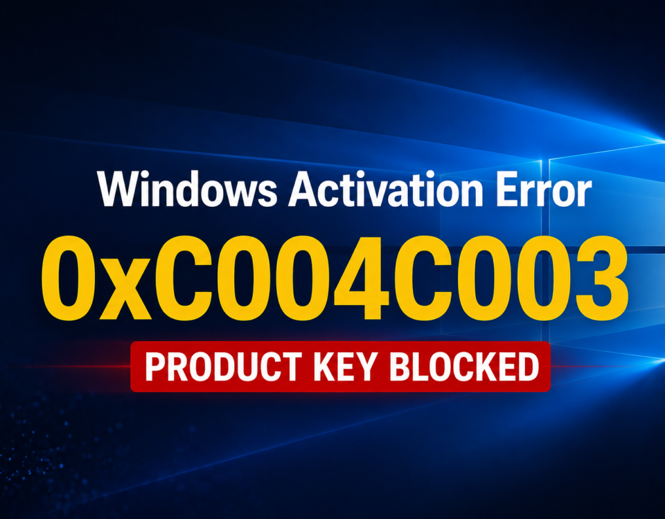 Windows activation error 0xC004C003