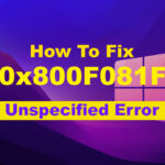 Windows error 0x80004005