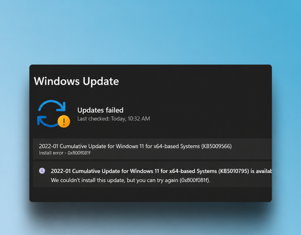 update error 0x800f081f featured image